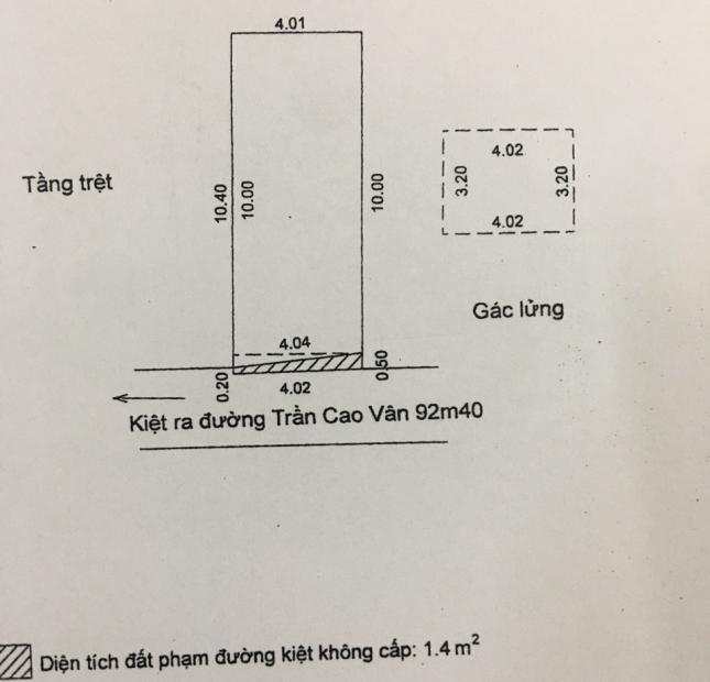 Bán nhà kiệt K493/9 Trần Cao Vân, phường Xuân Hà, quận Thanh Khê