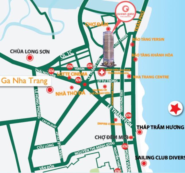 Đầu tư 1.7 tỷ, thu lời suốt đời, mở bán căn hộ Ocean Gate Nha Trang view biển Trần Phú