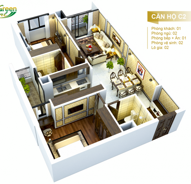 Chính chủ cần bán căn hộ 2 PN 74m2, giá 2,4 tỷ, dự án 378 Minh Khai