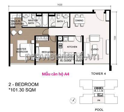 Bán căn hộ Vista, 2 phòng ngủ, view sông, nội thất cao cấp, giá 4.6 tỷ