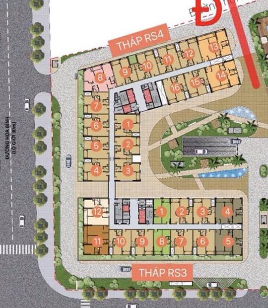 CHCC Ricstar Novaland 278 Hòa Bình, Hiệp Tân, Tân Phú, 59.6m2, 2.6 tỷ, LH: 0944240055 Hồng Ân
