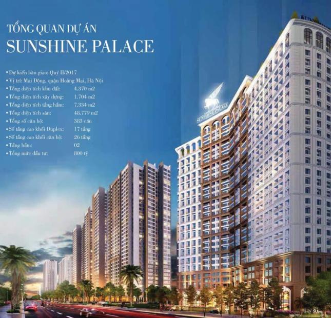 Căn hộ Sunshine Palace, nhận nhà ngay 2,3 tỷ, cạnh Times City