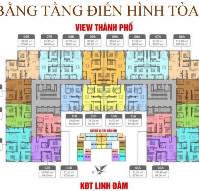 Căn hộ 3PN dt 85 m2 giá 2.2 tỷ nhận nhà T11/2019 Q. Hoàng Mai
