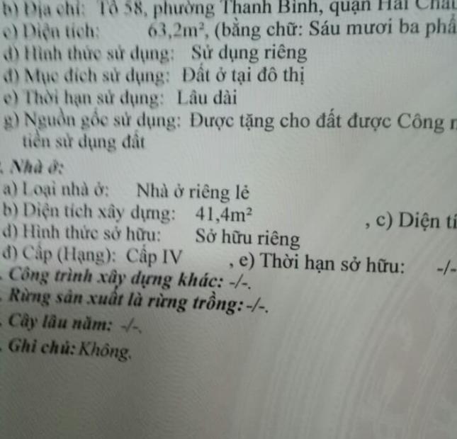Bán Đất Kiệt 3m Ông Ích Khiêm, P Thanh Bình, Q Hải Châu, Đà Nẵng.