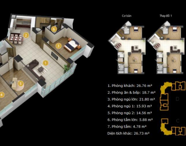 Cần bán căn hộ chung cư Imperia, chính chủ, 3PN, 135m2, tầng thấp, giá 77 trệu/m2
