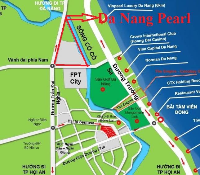 Bán đất nền dự án Đà Nẵng Pearl, khu đô thị FPT, sông Cổ Cò uốn quanh, gần trường quốc tế Singapore