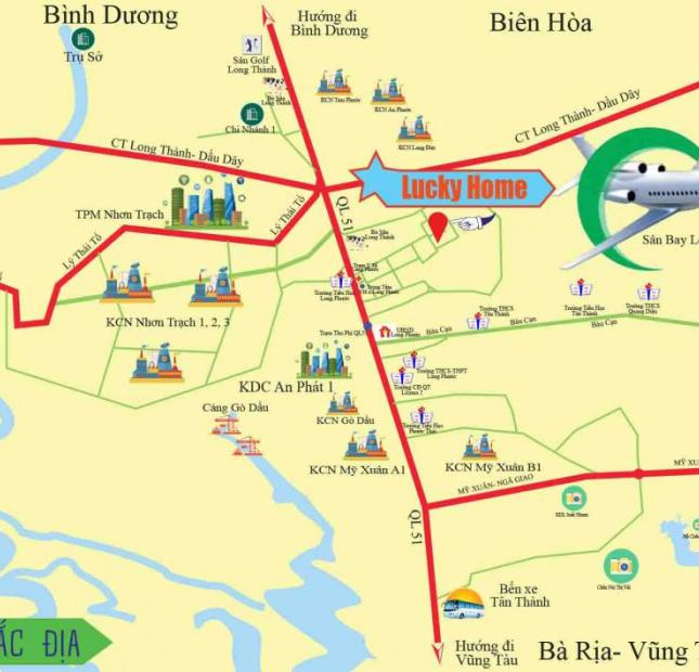 chỉ 300tr sở hữu ngay lô đất cách sân bay long thành 1.5km long phước long thành sổ riêng