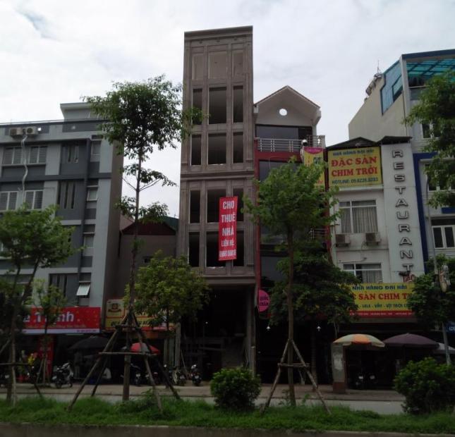 Cho thuê nhà mặt phố Nguyễn Văn Huyên DT 66m2, 6 tầng, mặt tiền 5.5m. LH: 0966071358