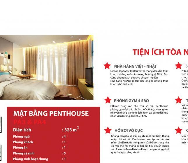 Bán căn hộ cao cấp penhouse nằm trên tầng 25 của chung cư F. Home trung tâm Đà Nẵng. LH: 090507857