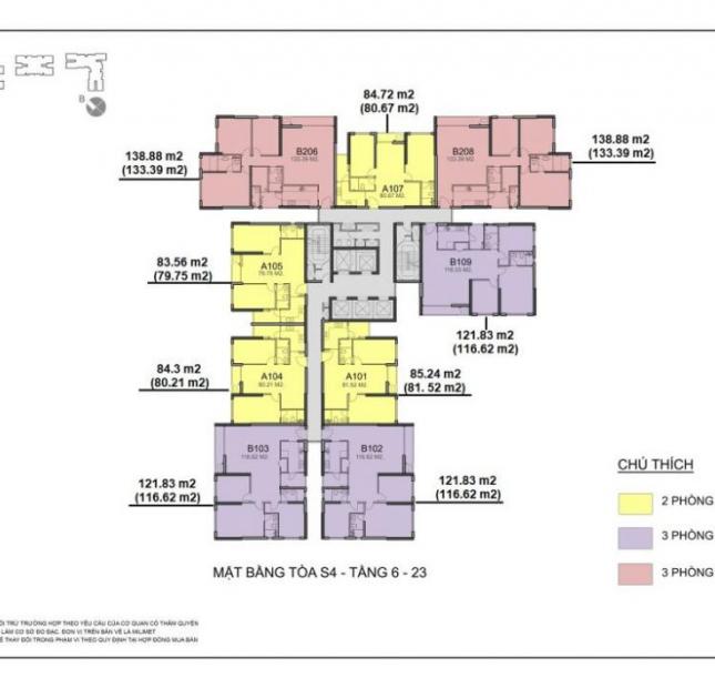 Bán gấp CC Seasons Avenue Mỗ Lao, T1205 - S1 (75,44m2) và 1808 - S3 (104,56m2), giá 24tr/m2