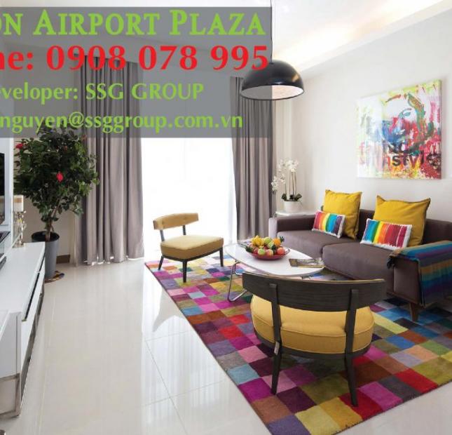 Cần bán gấp CHCC 2PN, giá chỉ 4 tỷ, nội thất cao cấp tại Sài Gòn Airport Plaza, 0908 078 995