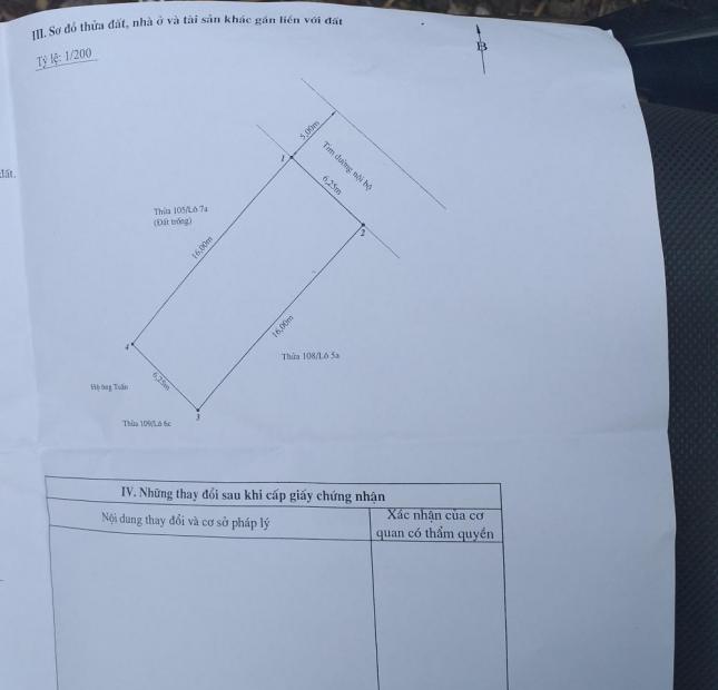  Bán gấp lô đất duy nhất khu 7 tầng Chợ Hàng, Lê Chân, Hải Phòng. 100m2, ngang 6.2m