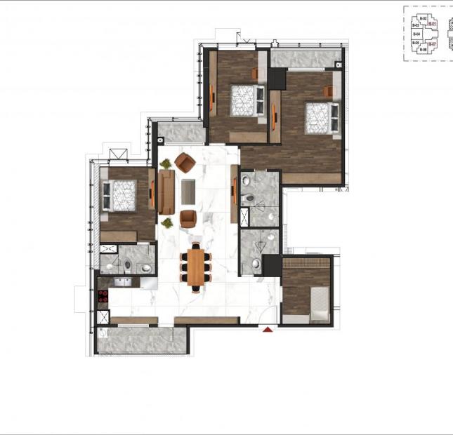 Nhà ở ngay, chung cư Sunshine Center 16 Phạm Hùng, 3PN, 170m2, trực tiếp CĐT: 096134863