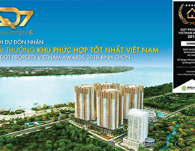 Bán căn hộ 2PN ngay quận 7, 1,7 tỷ/căn, 3 mặt sông Q7 Saigon Riverside, full nội thất tặng 2 máy lạnh, 0909010669