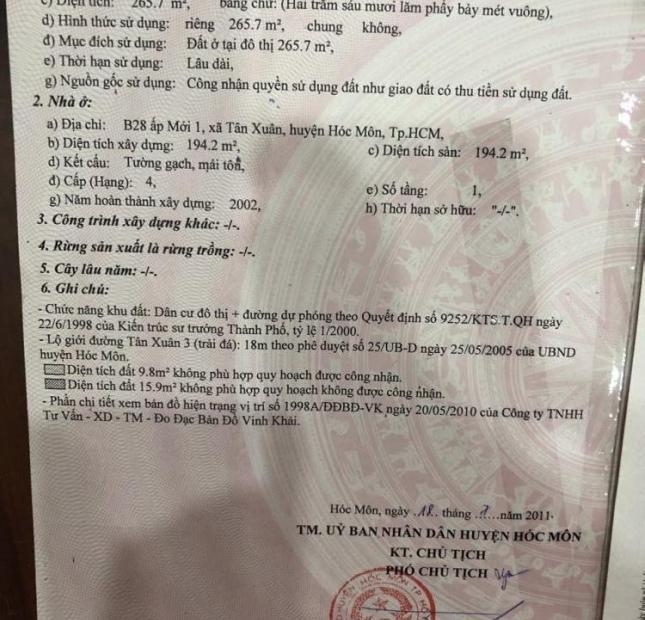 Bán nhà 6mx36m nở hậu 10m có 8 căn nhà trọ tại Tân Xuân 3, Hóc Môn, LH: 0909.859.843