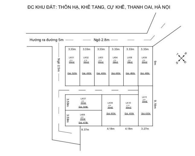 Bán đất thôn Hạ, Khê Tang, Cự Khê, Thanh Oai, Hà Nội