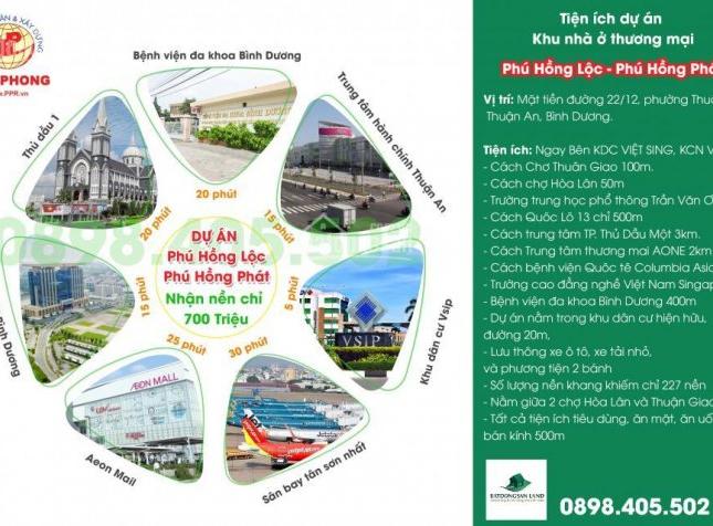 Nhận đặt chỗ dự án Phú Hồng Lộc – Phú Hồng Phát, ngay chợ Hòa Lân, 480 nền, đường 20m