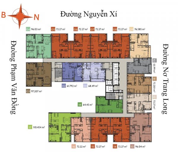 Bán căn hộ Bình Thạnh, đường Nơ Trang Long, căn 1PN, giá 2,49 tỷ. LH 0902422478