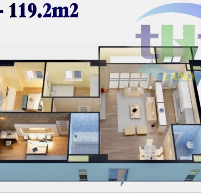 Bán căn góc 3 phòng ngủ, 119m2, chung cư Intracom 1 Trung Văn, Nam Từ Liêm, 2,6 tỷ