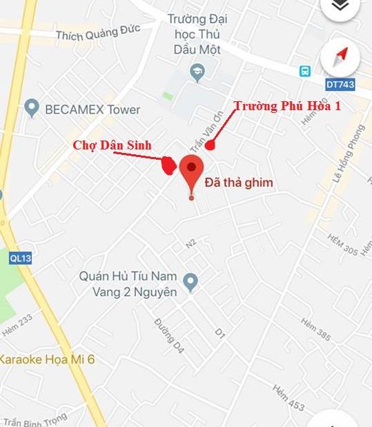 Lô Phú Hòa giá CỰC TỐT cách mặt tiền Trần Văn Ơn, trường Tiểu Học Phú Hòa 1 chi 100m