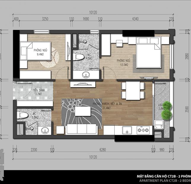Bán căn hộ chung cư ngay dự án Vinhomes Gardenia, Nam Từ Liêm, Hà Nội, DT 60.7m2 giá 1.97 tỷ 