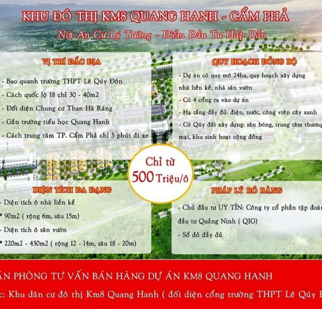 Bán đất cạnh trường THPT Lê Quý Đôn- Km8- Quang Hanh- Cẩm Phả- Quảng Ninh