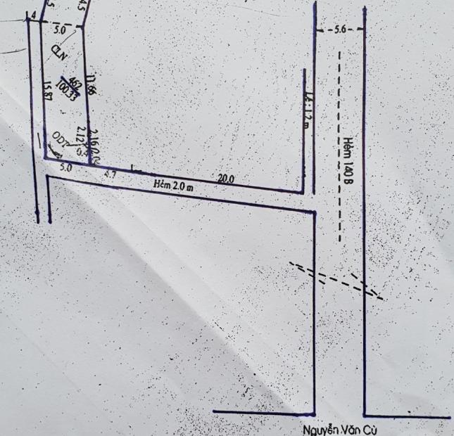 Bán nền góc 3 mặt tiền hẻm 140B đường Nguyễn VĂn Cừ . Dt 5m x 20m . Gái bán 1.57 tỷ