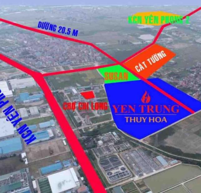 Bán đất nền dự án tại dự án Khu đô thị mới Yên Trung, kcn Samsung,  Bắc Ninh giá 10.5 Triệu/m²