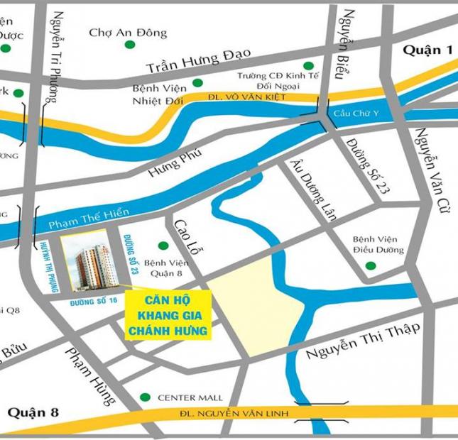 Bán căn hộ chung cư Khang Gia Chánh Hưng Q8, DT 60m2 2PN, giá 1.3 tỷ. LH 0902462566