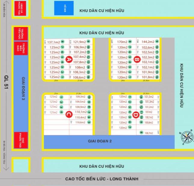 Khu đô thị mới Phước Thái, đã có sổ hồng riêng từng nền, SHR, thổ cư 100%, LH PKD 0937 847 467