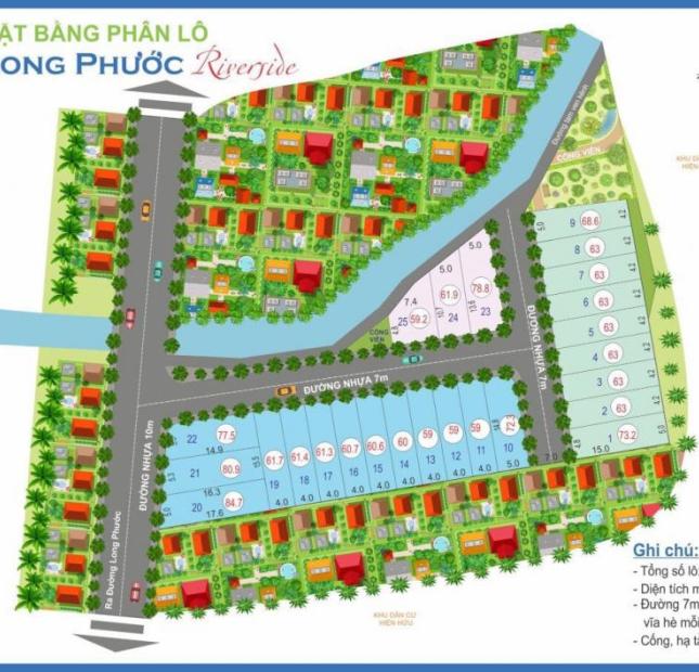 Dự án đất nền Long Phước Riverside quận 9. Giá đầu tư f0, mặt tiền đường số 8,Chỉ từ 28-30tr/m2