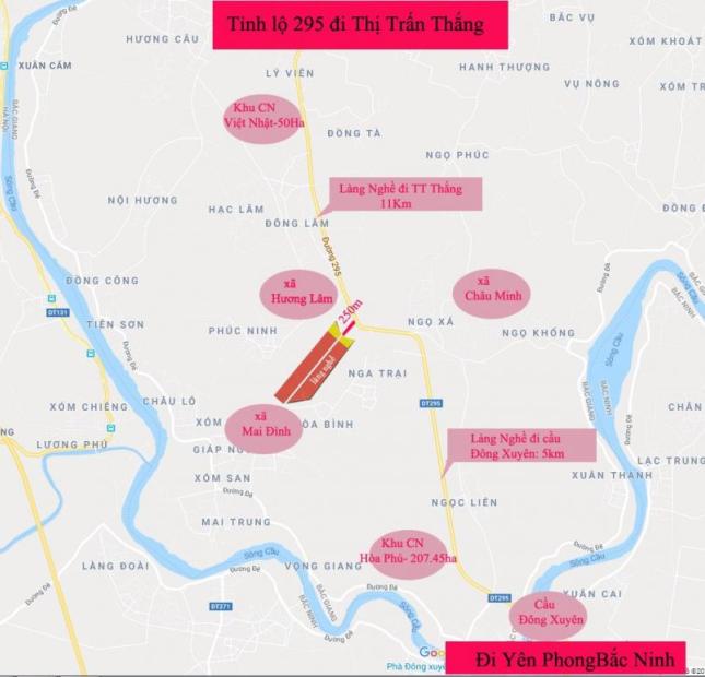 Đất nền phân lô dự án làng nghề Mai Hương giá chỉ từ 570tr/lô 120m2