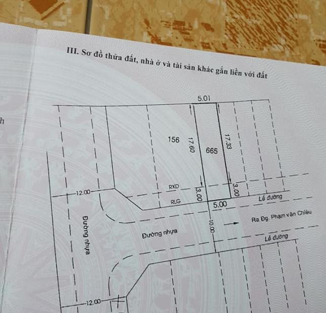 Cần bán đất khu phân lô 5x20,5m - Đường 10m Nguyễn Văn Chiêu, P14, Gò Vấp