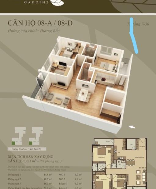 Cần bán lô góc Maridin Garden 2, Tân Mai, 130m2 giá chỉ 4.31 tỷ