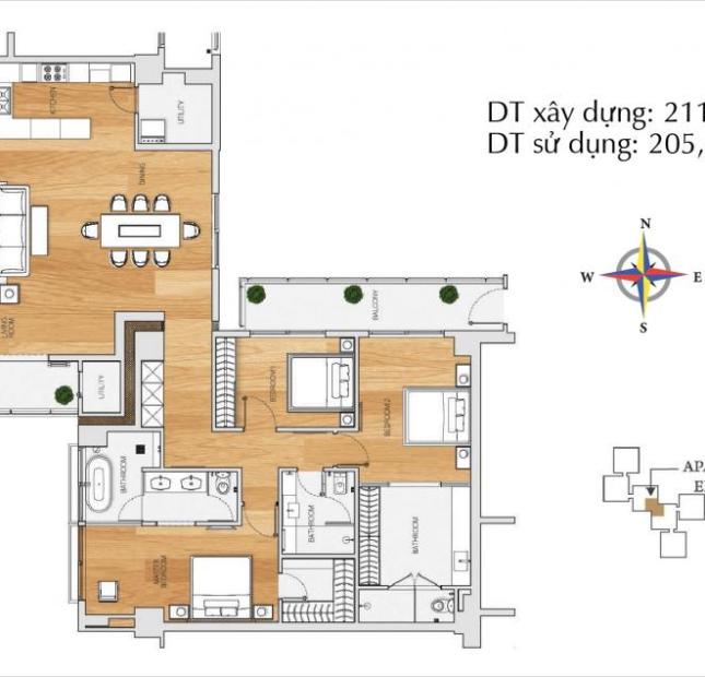 Bán căn hộ 207 m2, 3 phòng ngủ, tháp Brilliant, 3 view sông Sài Gòn, Q. 1/Q. 7, hồ bơi, 15 tỷ