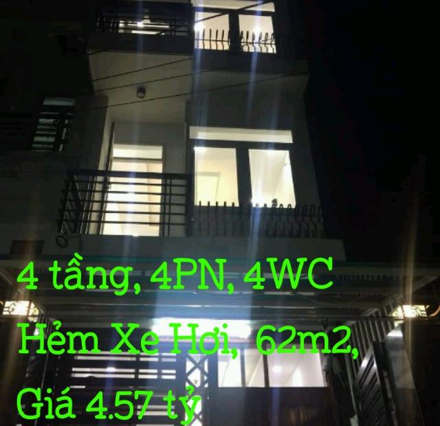 Nhà 4 tầng, Lê Đức Thọ, Gò Vấp, Hẻm xe hơi, 62m2 chỉ 4.57 tỷ 