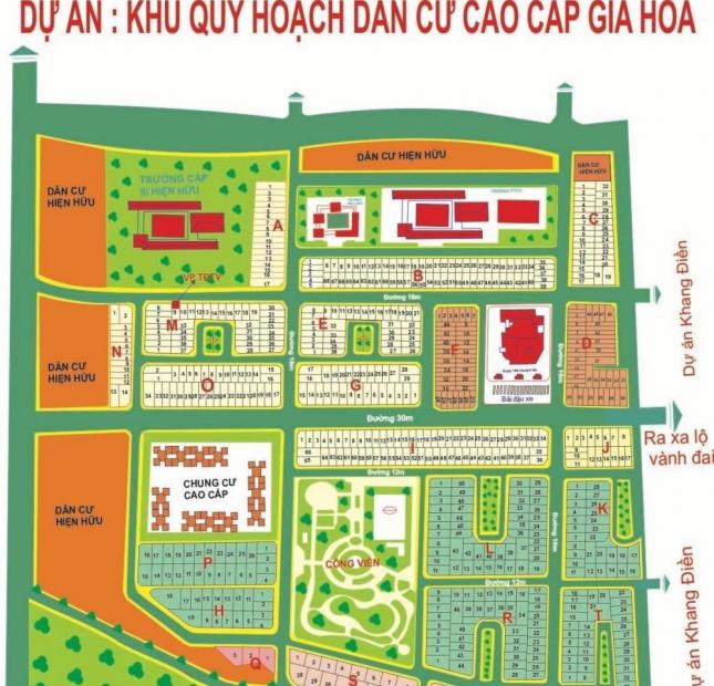 Bán đất nền dự án cao cấp Gia Hòa Quận 9, DT 160m2, giá 58tr/m2