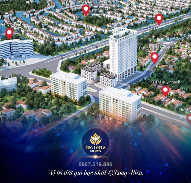 Chung cư cao cấp mặt phố Sài Đồng, đối diện Vinhomes Riverside chỉ từ 2,1 tỷ/căn 2pn+1 - 86m2