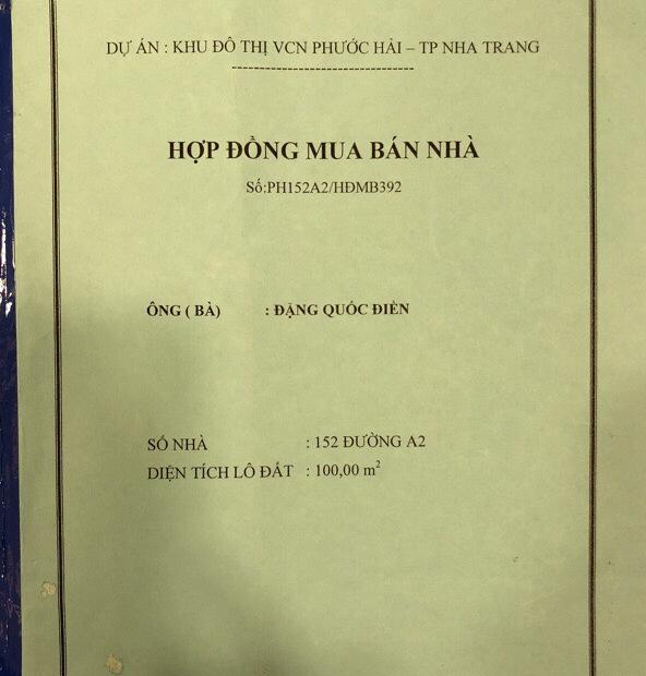 Bán lô đất đường A2 VCN Phước Hải, TP Nha Trang, Khánh Hoà