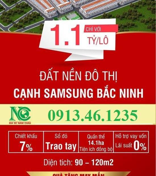 Đầu tư đất nền cạnh KCN Samsung Yên Phong Bắc Ninh chỉ 1 tỷ/lô. Sỏ đỏ lâu dài