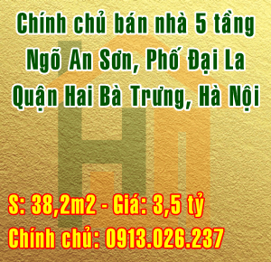 Bán nhà ngõ An Sơn, Phố Đại La, Quận Hai Bà Trưng, Hà Nội