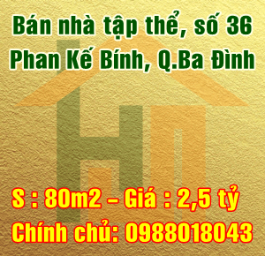 Bán nhà tập thể 36 Phan Kế Bính, Cống Vị, Quận Ba Đình