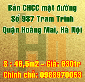 Bán chung cư mặt đường 987 Tam Trinh, Quận Hoàng Mai