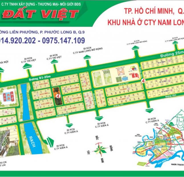 Cần bán nhanh 1 lô đất Nam Long quận 9 (TP Thủ Đức), dt 7x20m, vị trí đẹp cần bán