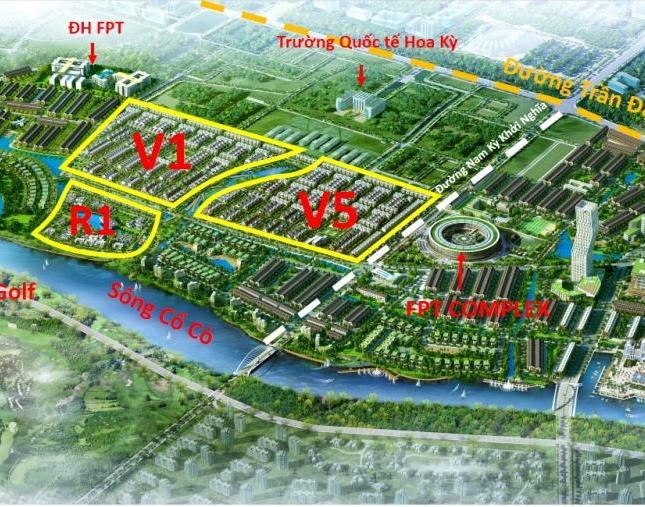 Cần bán lô biệt thự V1.B09.28 hướng Bắc 180m2, giá 4.4 tỷ khu đô thị FPT City Đà Nẵng