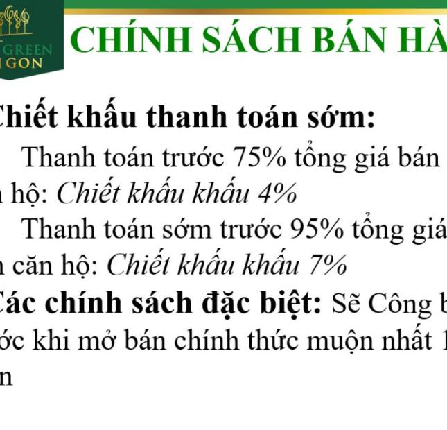 Dự án Eco-Green Sài Gòn chiết khấu 4% đến 7% .Ngân hàng hổ trợ 70%