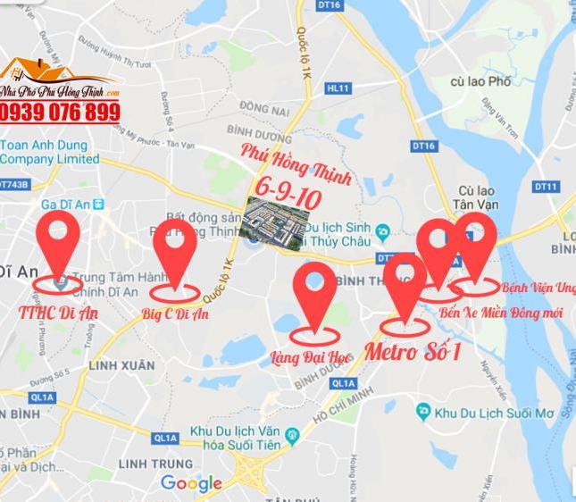 [Hot] Đất nền Phú Hồng Thịnh, SHR, xây dựng tự do, từ 60m2, chỉ từ 1,3 tỷ, 0393 859 668