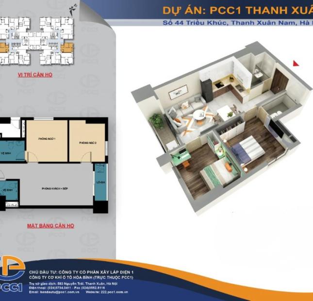 Chỉ từ 28.5tr/m2 sở hữu căn hộ 2PN 2WC trung tâm quận Thanh Xuân.