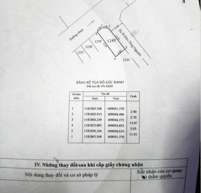 Bán đất lô góc 2 mặt tiền, huỳnh Tấn Phát, Thị trấn Nhà Bè, DT 5.03x13.97m, Giá 3.4 tỷ TL