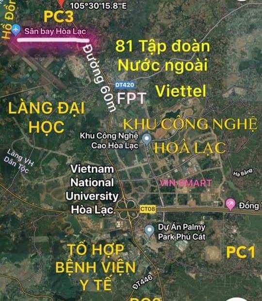 Đất nền KCNC Hoà Lạc, chỉ 700tr/lô, sinh lời